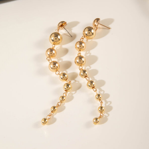 Wholesale jewelry fashion retro CCB personality metal round beads geometric tassel long earrings eardrop women