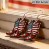 Wholesale Retro Print Boots Drop Earrings For Women In White & Red Acrylic With 304 Stainless Steel Ear Pins