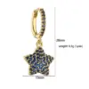 Wholesale Elegant Classic Style Star Copper Inlay Zircon Drop Earrings 1 Pair