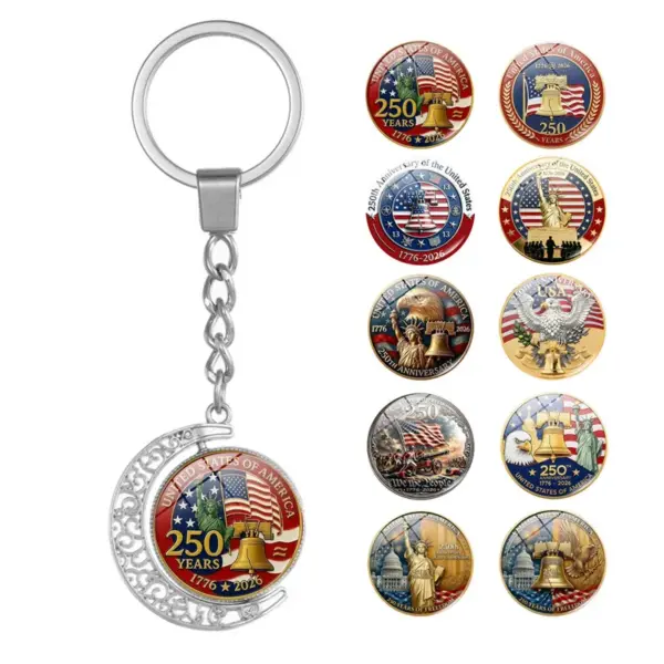 oly-3c805cc0bbda05a8da89eea468b5a536 Wholesale American Flag Key Chain With Alloy Material, Bag Charm For American National Day Celebration
