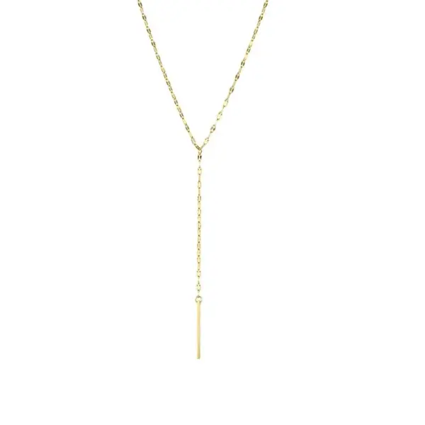 oly-3c888e515d8196789b2002b7bd0afc51 Wholesale Unisex Rectangle Necklace In 316 Stainless Steel With 14K Real Gold PVD Coated Plating And Box Chain