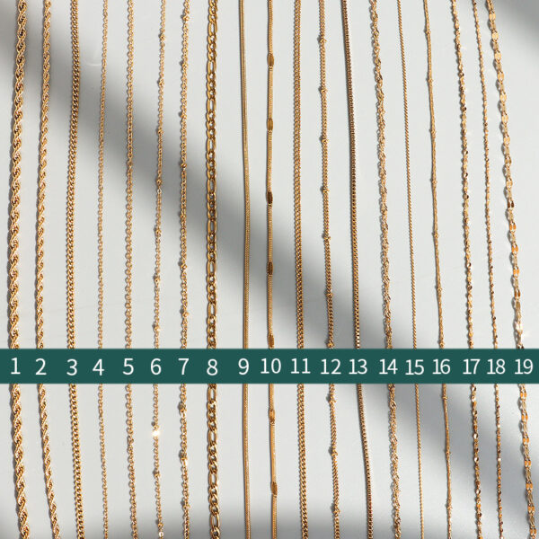 Wholesale Titanium steel 18K gold plated plain chain clavicle chain cross chain snake chain twisted chain