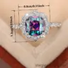 Wholesale Geometric Claw Setting Rings For Women In Copper With White K Water Plating And Zircon Inlay