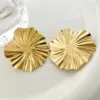 Wholesale PVD Coated Real Gold Plated 14K Gold Sector 304 Stainless Steel Modern Style Classic Style Waterproof Non Tarnish Drop Earrings