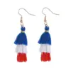 oly-3c9c047acbf4a5fe41d8af2739b6591f Wholesale National Flag Acrylic Earrings With Tassel, Iron Ear Pins, Designed For Women, 1 Pair