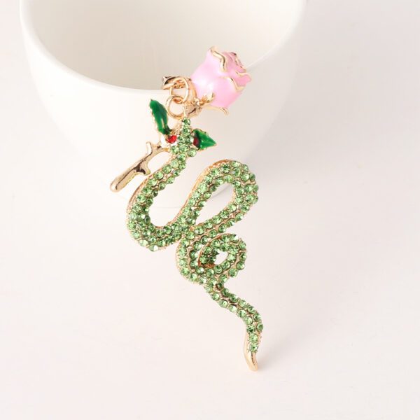 Wholesale Rose Zodiac Snake Car Keychain Zodiac Animal Bag Key Chain Pendant Small Gift