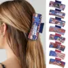 Wholesale Gold And Black Shark Hair Clip Independence Day American Flag Updo Hair Clip For Women