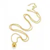 Wholesale 18K Gold Plated 304 Stainless Steel Vacuum Electroplating (In Furnace) Ball Handmade Good Luck Solid Round Bead Pendant Necklace For Women