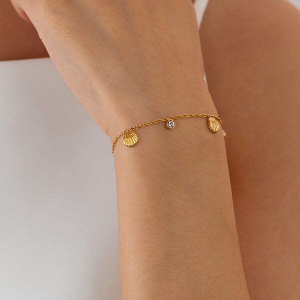 oly-3cc1bb7a3b6cdc04421666455fd0c045 Wholesale Stainless Steel Gold-plated Bracelet Women's Jewelry Fashion Personality All-match Shell Accessories Zircon Jewelry