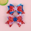 Wholesale 75th National Day Bow Hair Clip Onion Pink Swallowtail Star Hair Clip Festival Party Hair Accessory Shiny Sequins