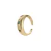 Wholesale Unisex U Shape Open Ring In Copper With Zircon Inlay, Waterproof Non Tarnish Electroplated Gold Plating
