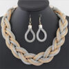 Wholesale Women's Artificial Diamond Jewelry Set Necklace/Earrings Flowers Women's Chain Popular Jewelry