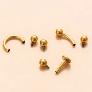 Wholesale 1 Piece Eyebrow Studs Simple Style Geometric Solid Color Pure Titanium Plating