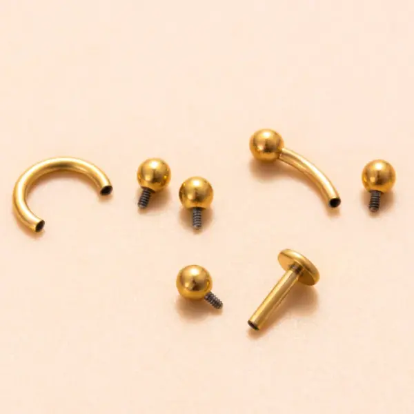 Wholesale 1 Piece Eyebrow Studs Simple Style Geometric Solid Color Pure Titanium Plating