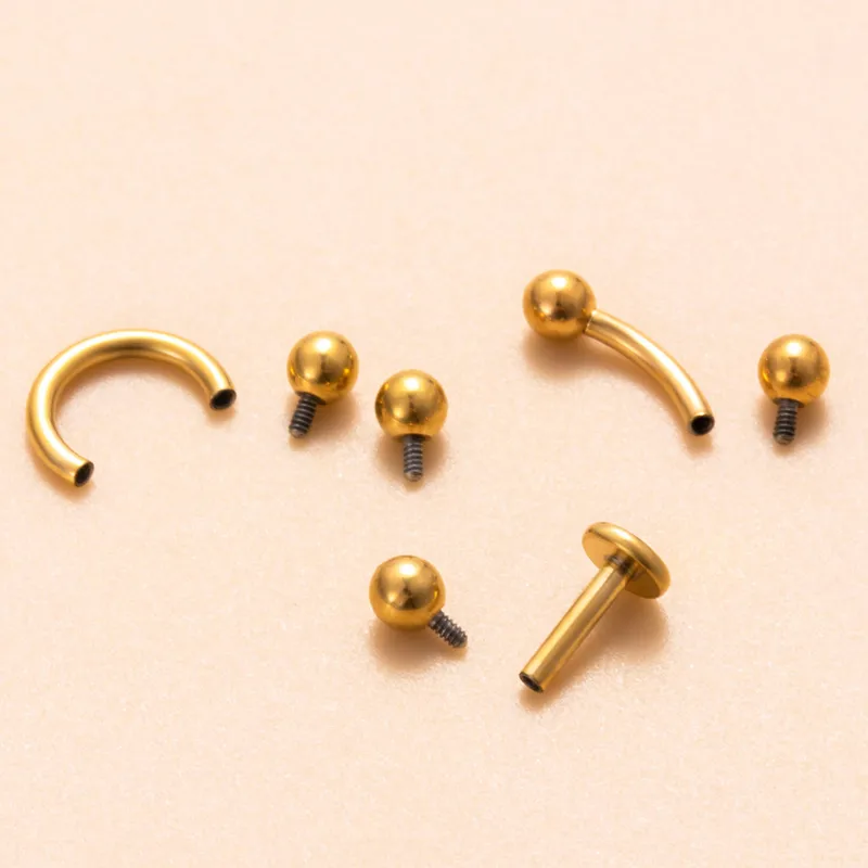 Wholesale 1 Piece Eyebrow Studs Simple Style Geometric Solid Color Pure Titanium Plating