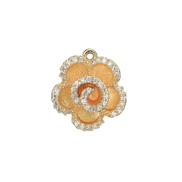 Wholesale Unisex Copper Drop Earrings Featuring Flower Design With Zircon Inlay, Stylish Stud Earrings