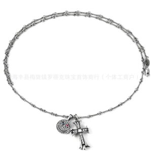 Vintage silver smiley cross