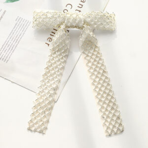 White Diamond beaded bow hairpin
