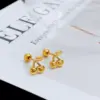 Wholesale 304 Stainless Steel Cross Heart Shape Snowflake PVD Coated Zircon 18K Gold Plated Sweet Waterproof Non Tarnish Plating Cartilage Earrings