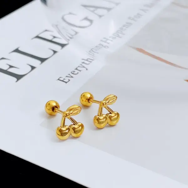Wholesale 304 Stainless Steel Cross Heart Shape Snowflake PVD Coated Zircon 18K Gold Plated Sweet Waterproof Non Tarnish Plating Cartilage Earrings