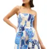 Wholesale 3D Print Sleeveless Boat Neck Strap Dress In Polyester, Vacation Style Maxi Long Dress