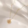 oly-3d33e327d361aa02e6a20b6c2b4d445b Wholesale Jewelry Elegant Glam Heart Shape Stainless Steel Zircon Plating Inlay Pendant Necklace