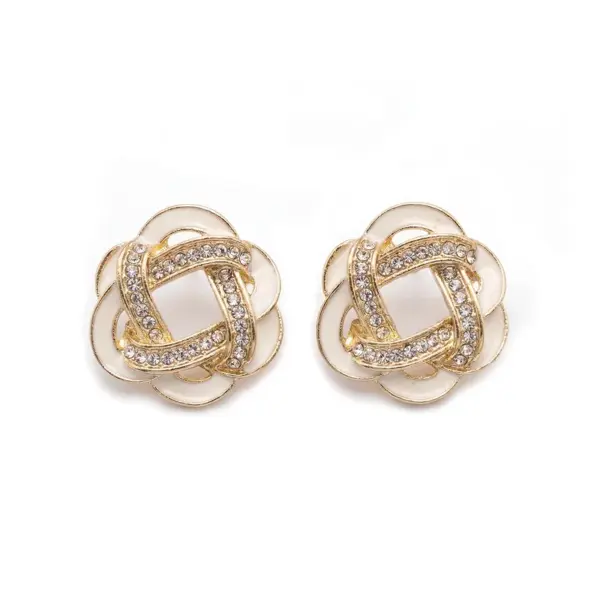 Wholesale Trillion-cut White Zircon Stud Earrings For Women In With Zinc Alloy