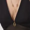 Wholesale Geometric Y-Necklace Lariat Necklace For Women In 304 Stainless Steel With PVD Coated 18K Gold Plating Featuring Waterproof Non Tarnish Finish