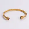 Wholesale Simple Style Geometric 304 Stainless Steel 18K Gold Plated Artificial Diamond Bangle In Bulk