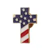 Wholesale Cross Brooch Fashion Men's Gift Couple Unique American Flag Hip-Hop Style Original Metal Accessories Fashion Zinc Alloy Jewelry