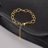 Wholesale 304 Stainless Steel Geometric PVD Coated 18K Real Gold Plated Simple Style Waterproof Non Tarnish Gold Plated Gold Bracelets