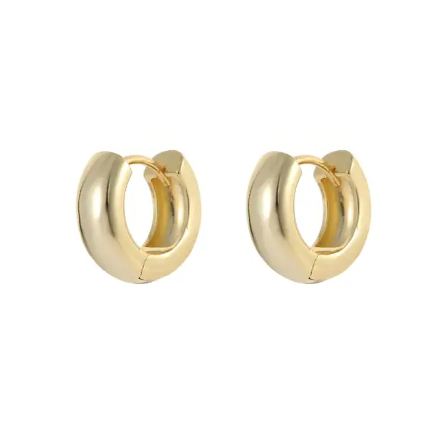 Wholesale Geometric Copper Earrings For Women With 14K Real Gold Plating And Zircon Inlay