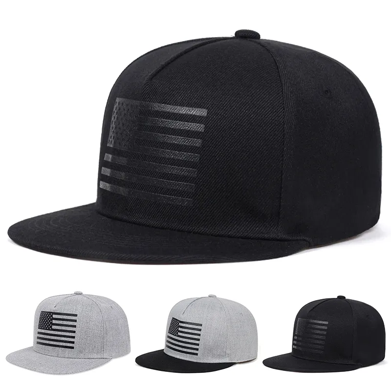 Wholesale American Flag Hip-Hop Women’s Flat Brim Hat Featuring Polyester Material With Printing Craft For Outdoor Use
