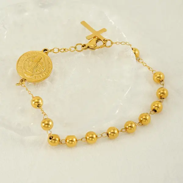 Wholesale Fashion Cross Titanium Steel Plating Bracelets