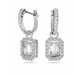 Sugar cube platinum white diamond earrings