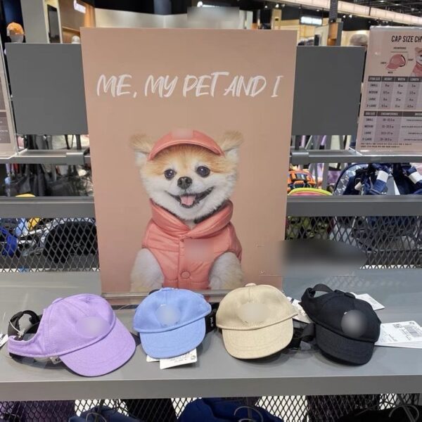 oly-3dbdad5337dd79e1228ecb18733c5059 Wholesale Pet Baseball Cap Corgi Soft Top Hat Cute Puppy Sunshade Sun Protection Teddy Method Dou Golden Retriever Chai Dog Cat