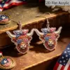 Wholesale Retro Cattle Print Drop Earrings For Women With 304 Stainless Steel Ear Pins In White And Red Acrylic