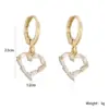 Wholesale Fashionable Luxury Heart Shaped Earrings Women's INS Unique High End Copper Plated 18K Gold Zirconia Studs For Daily Use And Selfie
