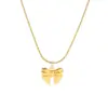 Wholesale Bow Knot Necklace For Women Featuring PVD Coated 18K Real Gold Plated 304 Stainless Steel With Waterproof Non Tarnish Finish On Cable Chain