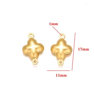 Stainless Steel Hollow Pendant Gold - Fat Cross