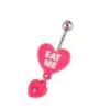 oly-3ddc9a1a1a88b4cf217644c565d979b3 Wholesale Pink Cute Bear Devil's Eye Navel Ring Resin Baking Paint Navel Studs Belly Button Jewelry For Women