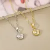 Wholesale Heart Shape Necklace For Women In Copper With Zircon Inlay, Available In Golden Color