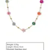 Wholesale 304 Stainless Steel Plastic Flower Ion Plating (IP) 18K Gold Plated Cute Beach Waterproof Non Tarnish Knitting O-shaped Chain Gold Necklace