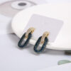 Wholesale  fashion simple gorgeous romantic inlaid zircon Rhine blue oval earrings for women Valentine's Day gift