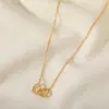 Wholesale PVD Coated 18K Gold Plated Heart 304 Stainless Steel Simple Style Waterproof Non Tarnish 304 Stainless Steel Necklace