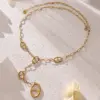 Wholesale Geometric Y-Necklace Lariat Necklace For Women In 304 Stainless Steel With PVD Coated 18K Gold Plating Featuring Waterproof Non Tarnish Finish