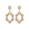 Wholesale Exaggerated Gold Quadrilateral Stud Earrings For Women In Zinc Alloy