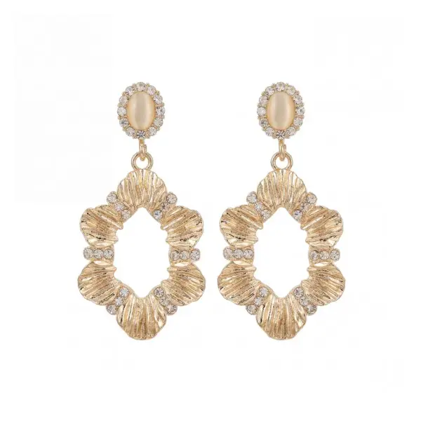 Wholesale Exaggerated Gold Quadrilateral Stud Earrings For Women In Zinc Alloy