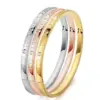 Wholesale Waterproof Non Tarnish Titanium Steel Bangle For Women In Steel Color With Rhinestones Inlay
