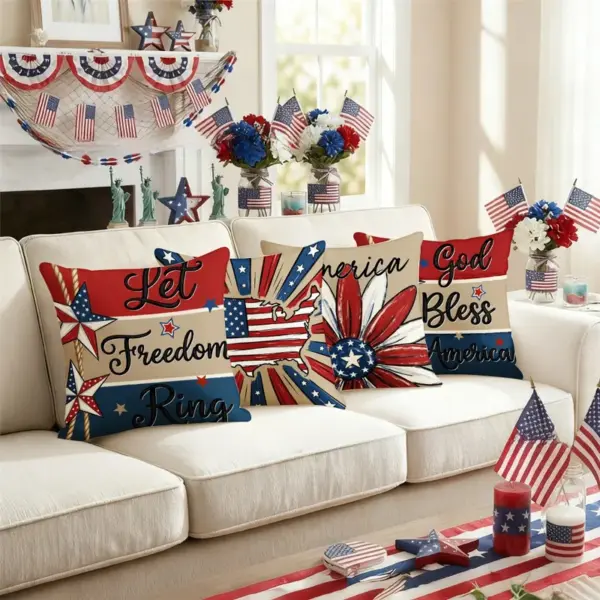 Wholesale Plush Pillow Case Featuring United States Pattern, Perfect for Independence Day Decoration - Nihaojewelry